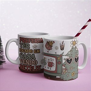 Caneca Natal Sarcástico Netflix Personalizada