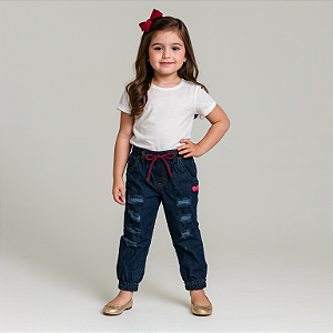 Calça Jogger Jeans Rasgadinha