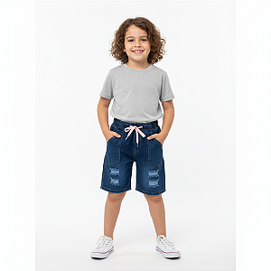 Bermuda Jeans Rasgadinho – Infantil - Ref. 17