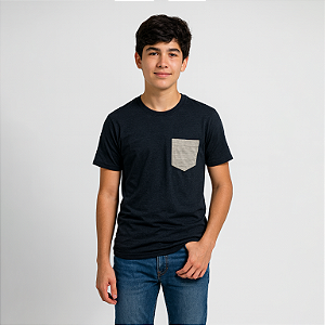 Camisa Juvenil com Bolso Liso