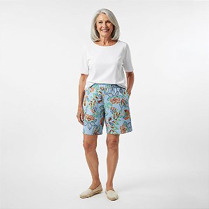 Bermuda Senhora Estampada com Bolso