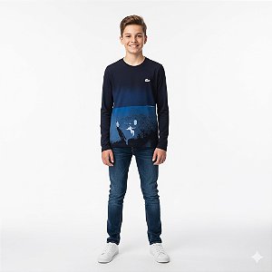 Camisa Manga Longa Juvenil Degradê