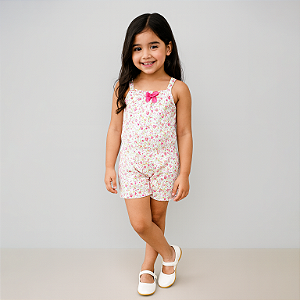 Jardineira Floral Infantil – Ref. 02