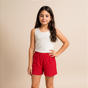 Short Canelado Liso – Juvenil