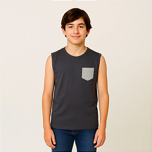 Regata com Bolso Liso Juvenil