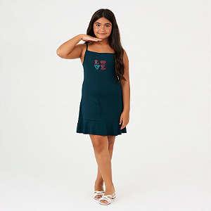 Vestido Canelado Alça Juvenil