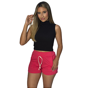 Short Canelado com Cordinha