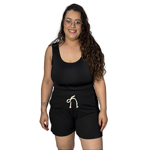 Short Canelado Plus com Cordinha