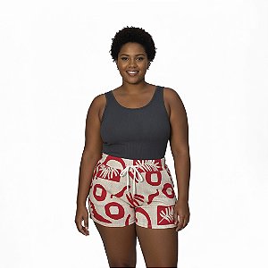 Short Estampado com Cordinha – Plus Size