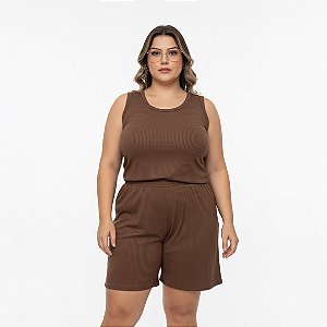 Conjunto Canelado Short + Regata Plus – Ref. 14