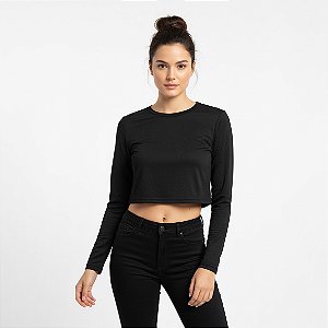 Cropped Moletim Manga Longa