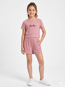 Conjunto Canelado Bordado Juvenil – Ref. 07