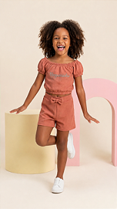 Conjunto Infantil Feminino com Short – Ref. 125