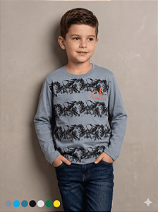 Camisa Manga Longa Floral – Infantil Masculina