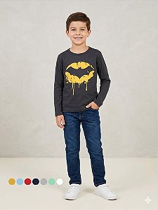 Camisa Manga Longa Personagem Infantil Masculina