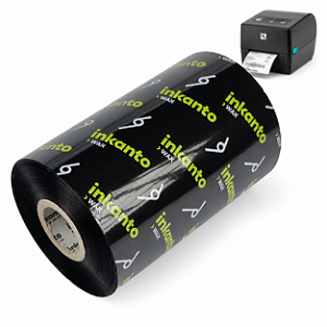 Ribbon 110x450 Cera Armor Inkanto AWR1 Externo Para Etiqueta Couche 1 Pol Para Impressora Térmica