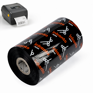 Ribbon 110x450 Resina Armor Inkanto AXR1 Externo Para Etiqueta BOPP 1 Pol Para Impressora Térmica