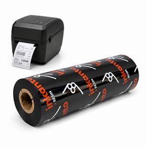 Ribbon resina Armor Inkanto AXR1 110mm x 74 Externo Para Etiqueta BOPP 1/2 Pol Para Impressora Térmica Zebra Argox Elgin