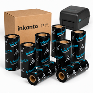 Ribbon Misto Armor Inkanto APR1 110mmx74m em Kits externo 1/2 Pol Para Impressora Térmica Zebra Argox Elgin