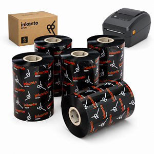 Ribbon resina Armor Inkanto AXR-1 110mm x 450 metros em Kits externo para Etiqueta Bopp impressora térmica ​​​​​​​