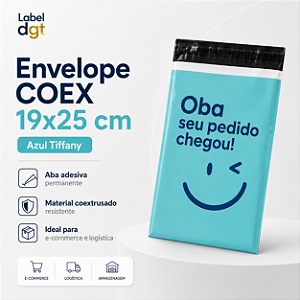 Envelope Plástico 19x25cm COEX Oba, seu pedido chegou! TIFFANY