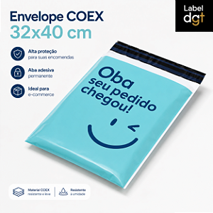 Envelope Plástico 32x40cm COEX Oba, seu pedido chegou! TIFFANY