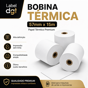 Bobina Térmica 57mmx15m para Máquina de Cartão