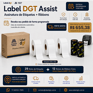 Etiqueta Couche 100mm x 150mm + Ribbon Cera Armor Inkanto AWR-1 110mm x 74 metros Label DGT Assist.