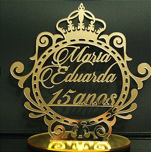 Topo de bolo Brasão em acrílico - personalizado