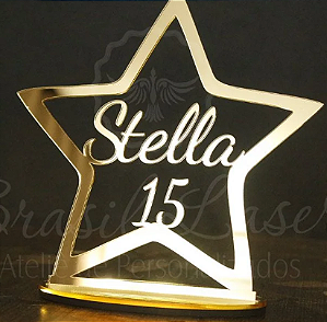 Topo De Bolo Estrela - Tamanho 16cm