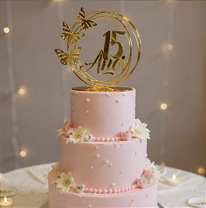 Topo de Bolo 15 Anos Borboletas
