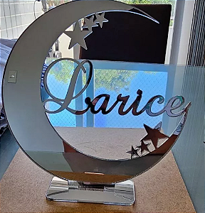 Topo de Bolo Casamento Aniversário Lua em Acrílico Personalizado