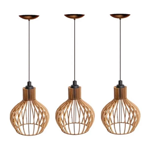 kit 3 Pendente Luminária de teto lustre para qualquer ambiente em MDF