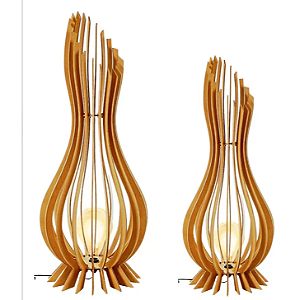 Luminária de Chão Santa Barbara MDF - Kit com 2 Peças (90cm e 60cm)