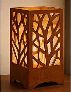 Abajur Luminária Decorativa em MDF Cru - Estilo Natural