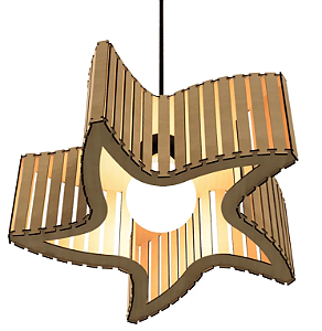 Luminária Pendente ESTRELA DO MAR Modelo Ripado