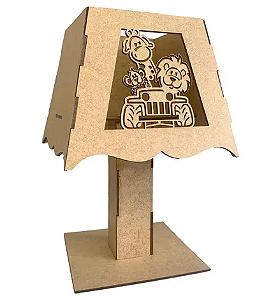 Abajur MDF CRU Safari Desmontado Sem Fiação