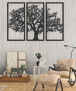 Kit Quadro Decorativo Árvore Da Vida MDF 3mm