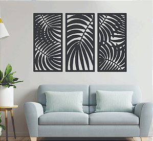 Quadro Decorativo Folhas Palmeira 55x80cm