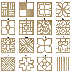 Kit 24 Placas Decorativas Cobogó Vazado em MDF Cru 25x25cm
