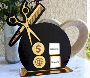 Placa Display de Mesa e Balcão em Acrílico para Cabeleireiros