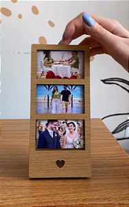 Porta Retrato MDF para 3 Fotos Polaroid