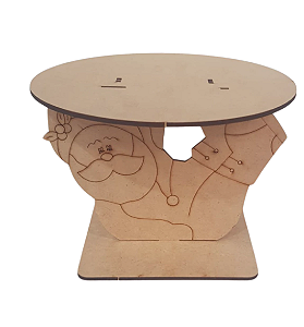 Porta Panetone MDF Natal Papai Noel 17x17x20cm