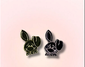 Aplique Acrílico Coelho Páscoa Charmoso - KIT com 25 unidades