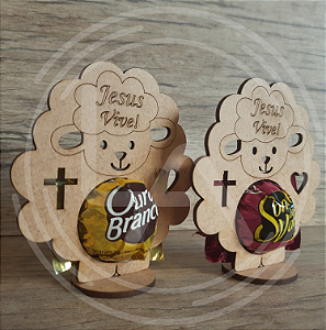 Kit 10 Lembrancinhas Páscoa Ovelhinha MDF Cru