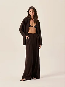 calça pantalona vic marrom tostado PANÔ