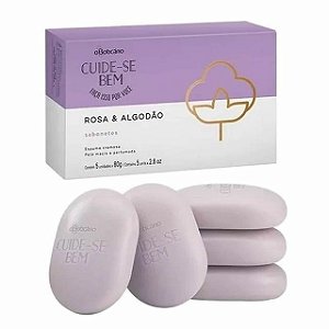 Sabonetes Cuide-se Bem Rosa e Algodão 4x80g Cada