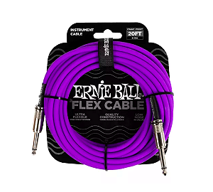 Cabo Para Instrumento P10/p10 Ernie Ball Flex Roxo 6 Metros