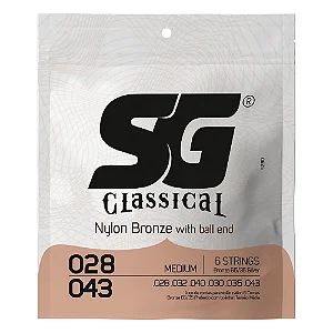 Encordoamento para Violão Clássico Nylon Bronze Sg Bolinha .028