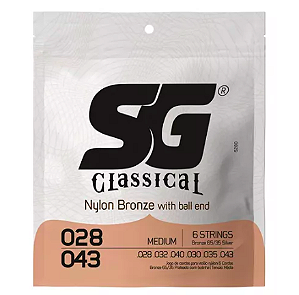 Encordoamento Violão Clássico Nylon Bronze Sg Bolinha .028 5280